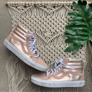 Vans Rose Gold Metallic High Top Sneakers Women’s Size 9.5